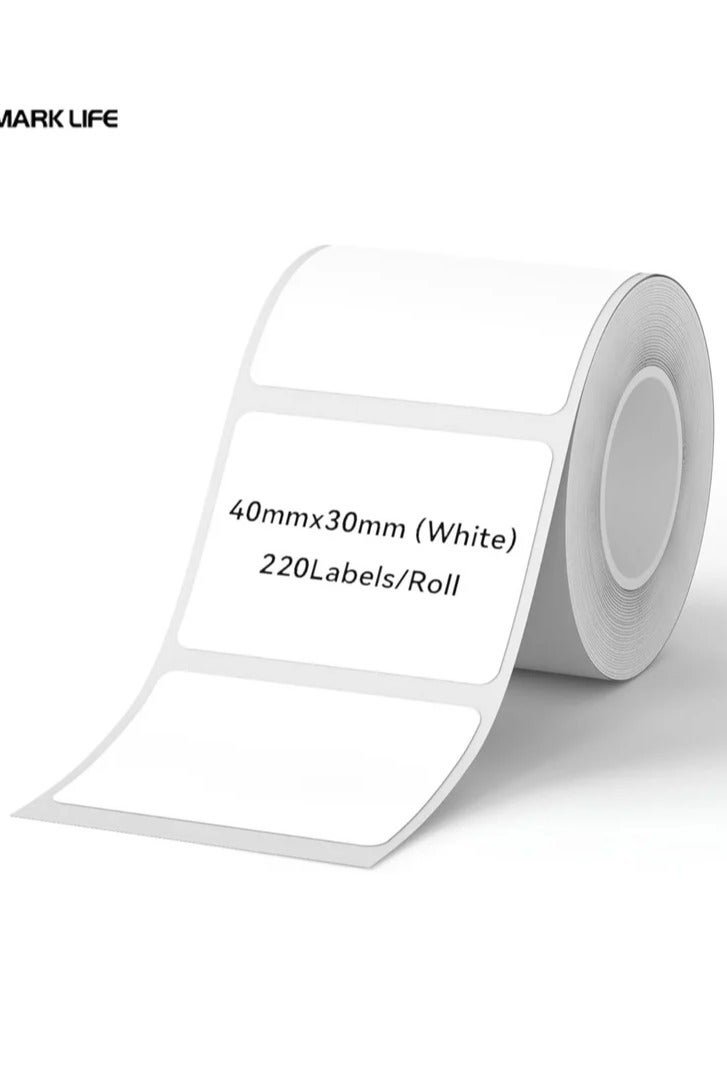 Marklife Thermal Label Paper for Label Maker Machine,Waterproof Oil-Proof for Home Office Small Business Barcode Printing,220 Labels/Roll Labeling Tape Replacement(40×30mm White) - Image 1