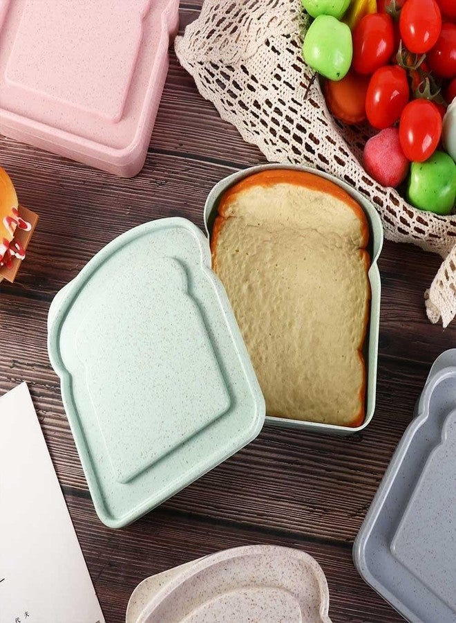 Weicoca Pink Sandwich Container, Toast Shape Sandwich Box, Bread Container for Family or Adults, Plastic Food Storage with Lid, Sandwich Containers for Lunch Box(5.12 * 4.84 * 1.46in) - Image 4