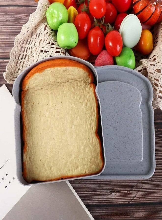 Weicoca Pink Sandwich Container, Toast Shape Sandwich Box, Bread Container for Family or Adults, Plastic Food Storage with Lid, Sandwich Containers for Lunch Box(5.12 * 4.84 * 1.46in) - Image 3