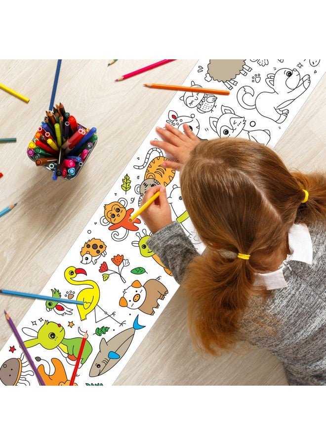 KolorFish KolorFish Coloring Re-Stick Drawing Paper Roll for Kids, 118X12 Inch Large Coloring Poster for Toddlers, Art Paper Crafts Gift for Class Home Birthday Party (Cute Animal, 3 Meters) - Image 3