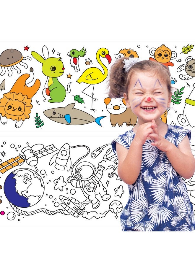 KolorFish KolorFish Coloring Re-Stick Drawing Paper Roll for Kids, 118X12 Inch Large Coloring Poster for Toddlers, Art Paper Crafts Gift for Class Home Birthday Party (Cute Animal, 3 Meters) - Image 4