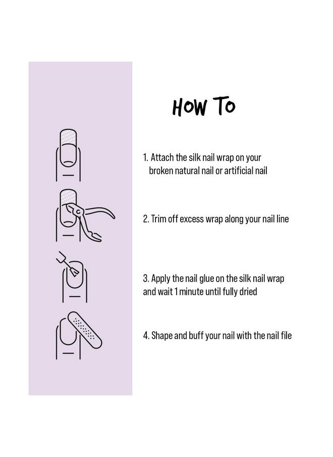 kiss new york Kiss New York Nail Repair Kit for Damage Nails, Broken Cracked and Weak Nails, Biotin Infused Nail Glue, Nail File, and 2 Nail Wraps, Made in Korea  - Image 3