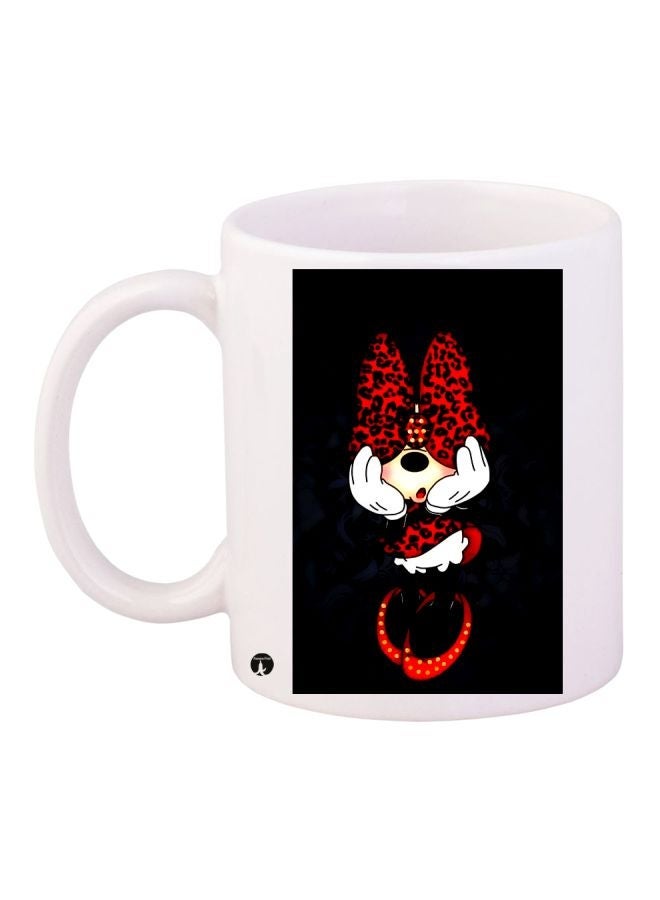 RYN Cartoon Printed Coffee Mug White/Black/Red 11ounce