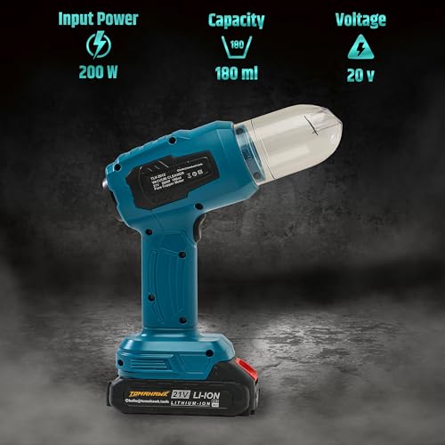 Tomahawk® TLV-2012 Car Mounted Vacuum Cleaner -20V Portable, Lightweight with Super Suction Power for Wet & Dry Cleaning - Image 4
