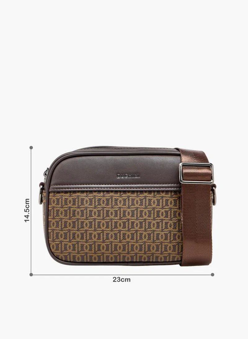 DUCHINI Men Monogram Print Crossbody Bag