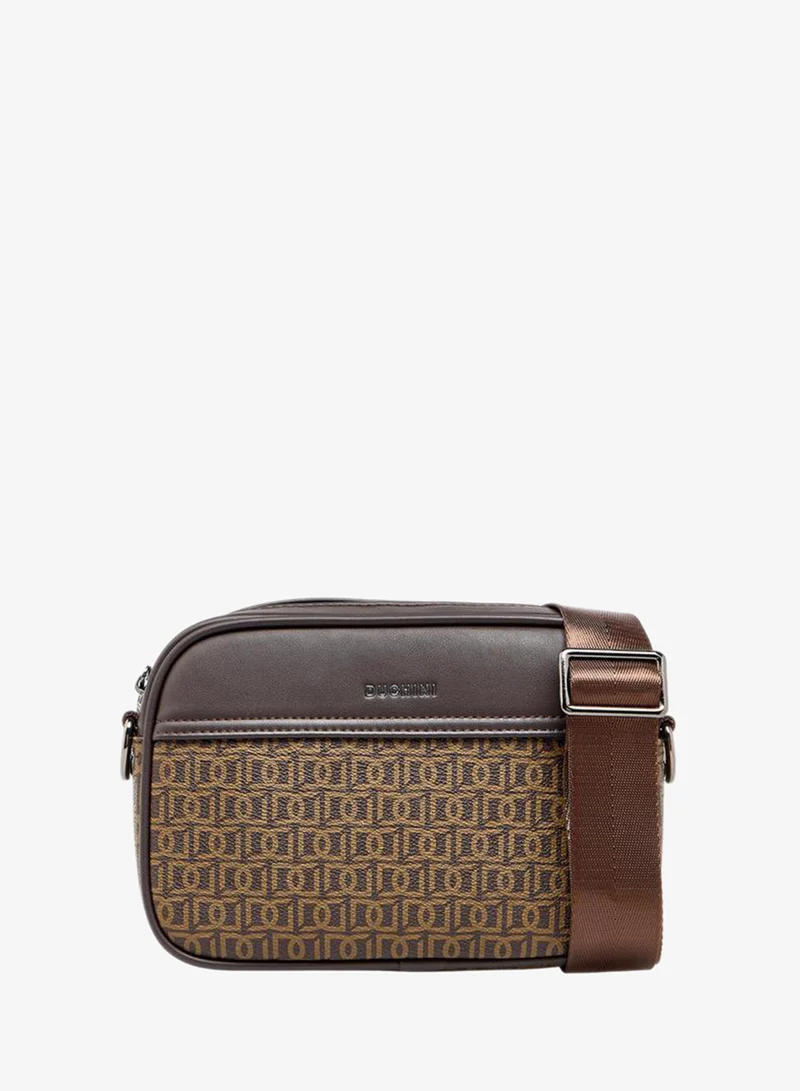 DUCHINI Men Monogram Print Crossbody Bag