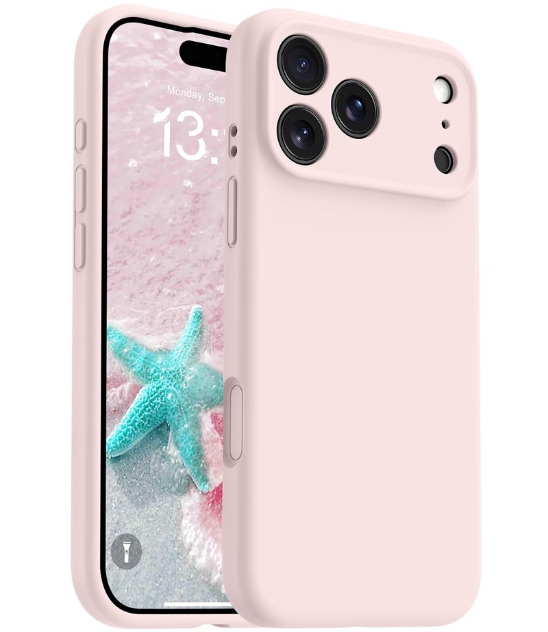 OTOFLY Magnetic for iPhone 17 Pro Max Case,Compatible with Magsafe,Classic Liquid Silicone Mobile Phone Case,Integrated Camera Control Button,Anti-Scratch Microfiber Lining, Chalk Pink - Image 1