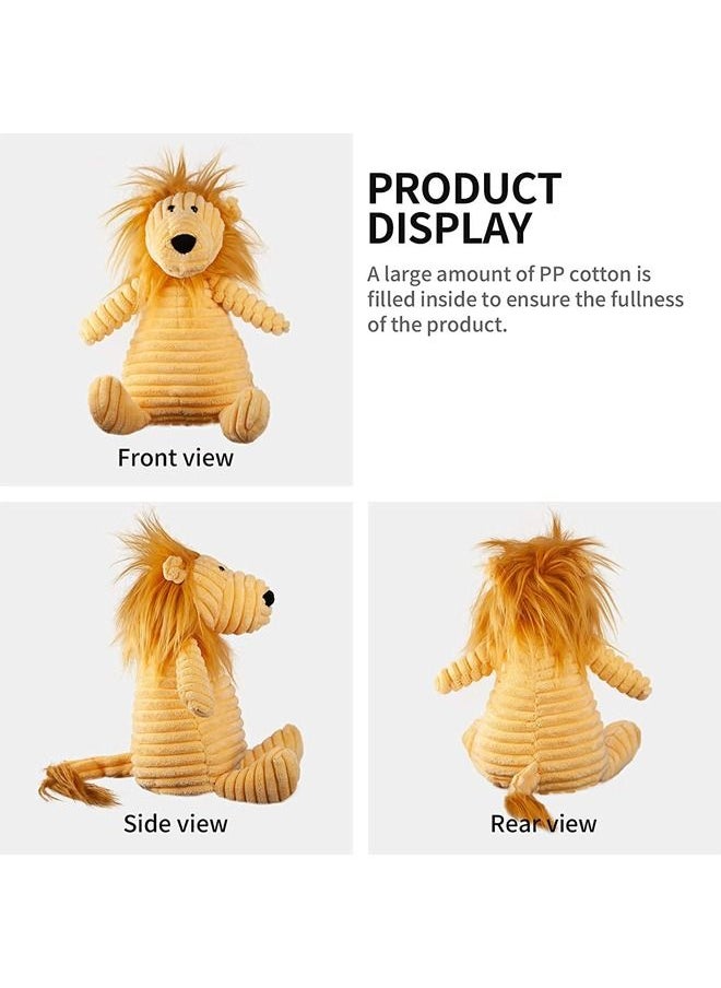 Plush Corduroy Durable Dog Toy Lion