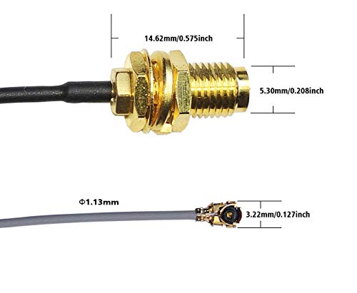 Tenmory UFL to SMA Mini PCIe U.FL to RP-SMA Female IPX Connector Pigtail Antenna Extension Cable (10 inch (4 Pcs)) - Image 2