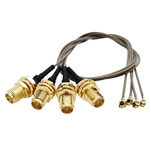 Tenmory UFL to SMA Mini PCIe U.FL to RP-SMA Female IPX Connector Pigtail Antenna Extension Cable (10 inch (4 Pcs)) - Image 1