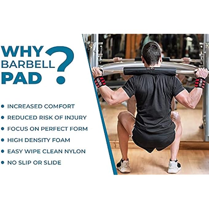 rayihni Barbell Pad Professional Standard Heavy Duty Weightlifting Hip Thrust Pad, Crossfit, Powerlifting Squat Pad With Secure Hook And Loop - Image 4