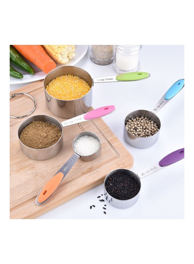 اليشمك طقم أكواب وملاعق قياس من 10 قطع فضي 19x9x8سم - Image 4