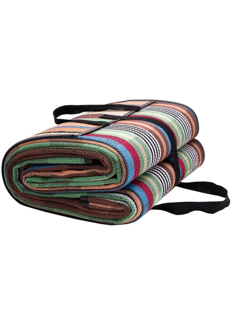 GO2CAMPS Foldable Camping Mat (3x4 Mtr) Outdoor Picnic Rug Water Proof | Travel Mat | Sadu Mat | Majlis Mat | Outdoor Camping Mat | Camping Carpet | Beach Mat | Sadu Carpet | Picnic Mat Multicolour  - Image 1
