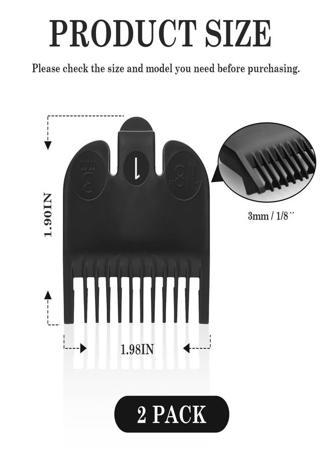 CHAR YONG For Wahl Professional #1 Guide Comb Attachment No.1-1/8" (3.0mm)- 3114-001 Clipper Guard AttachmentClipper Guards Set Hair Clipper,black(2pack) - Image 2