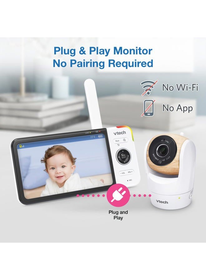 vtech [Upgraded] VM919HD Video Monitor with Battery Support 15-hr Video Streaming, 7 720p HD Display,360 Panoramic Viewing, 110 Wide-Angle View,HD Night Vision,Up to 1000ft Range,Secured Transmission - Image 3