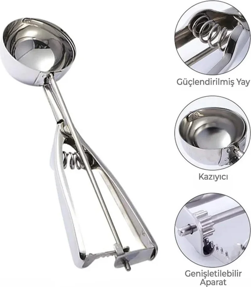 Pikas Stainless Steel Ice Cream Scoop Halva Spoon, Halva Ice Cream Serving Spoon