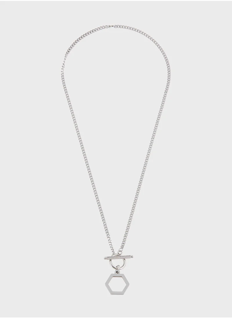 Seventy Five Hexagon Pendant Chain Necklace