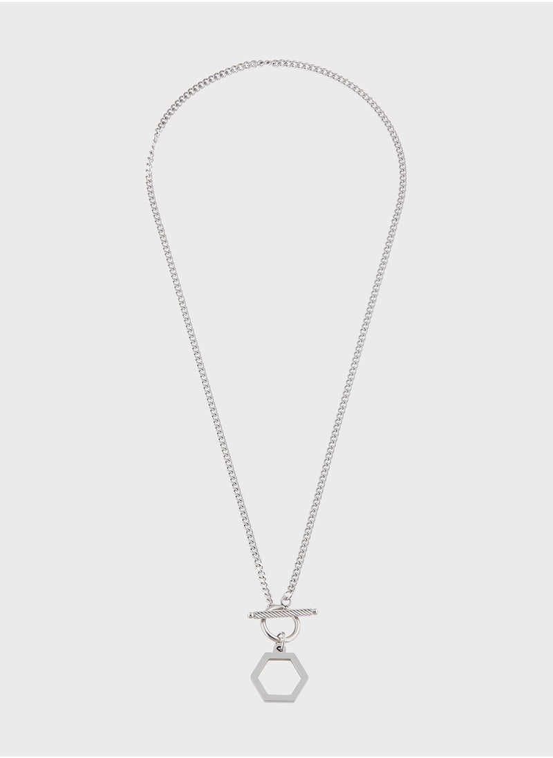 Seventy Five Hexagon Pendant Chain Necklace  - Image 1
