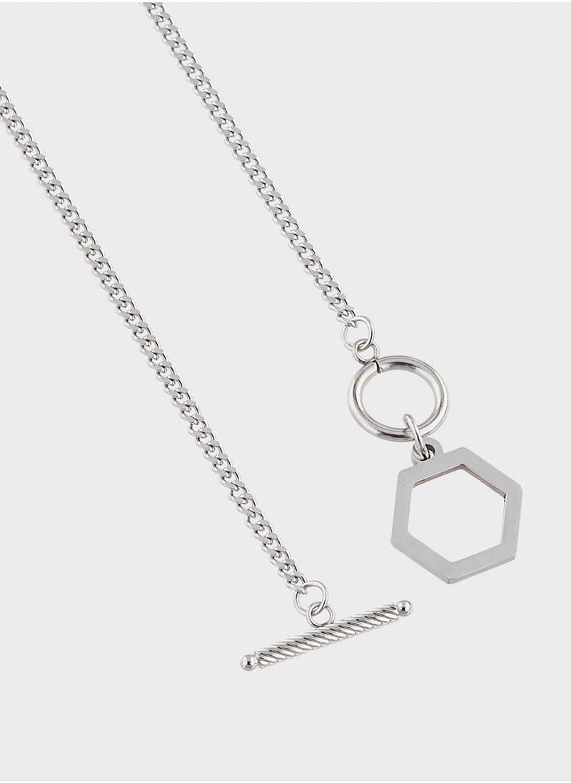 Seventy Five Hexagon Pendant Chain Necklace  - Image 3