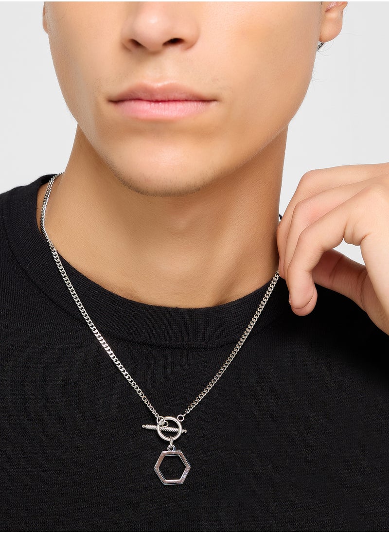 Seventy Five Hexagon Pendant Chain Necklace  - Image 4