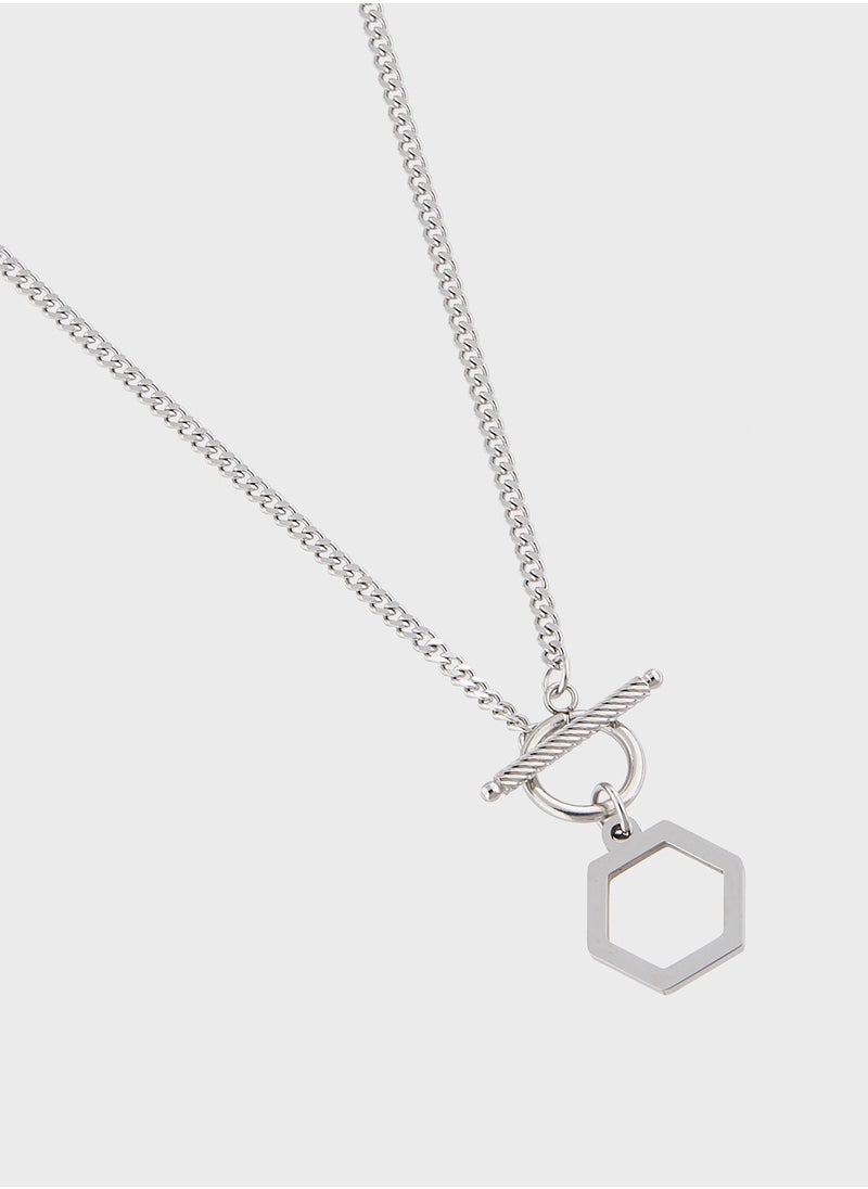 Seventy Five Hexagon Pendant Chain Necklace  - Image 2