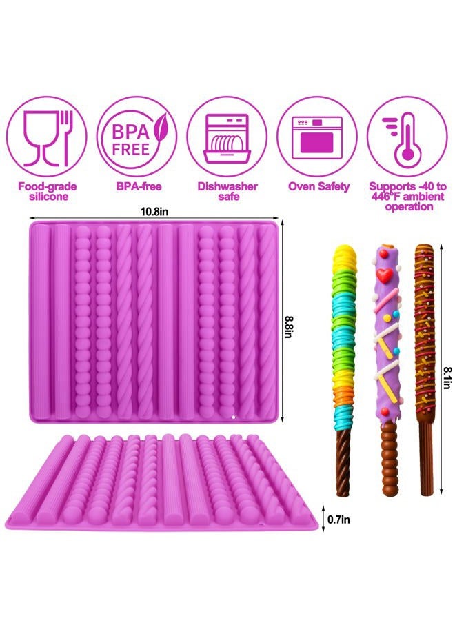 PalkSky Pretel Rods Molds, Pretzel Silicone Mold, 2PCS Pretzel Molds Making for Chocolate, Cheese Bars, Candy, Cookies, Jellies, Gummy - Image 3