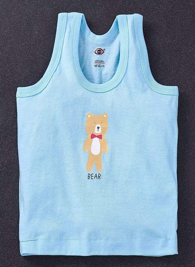 Hivata New Born Baby Boys Girls Soft Cotton Printed Vest Inner Wear for Infants Sando Camisole Kids Toddler Camisole Baniyan Multicolor Vest (Pack of 3) (6-9 Months) - Image 4