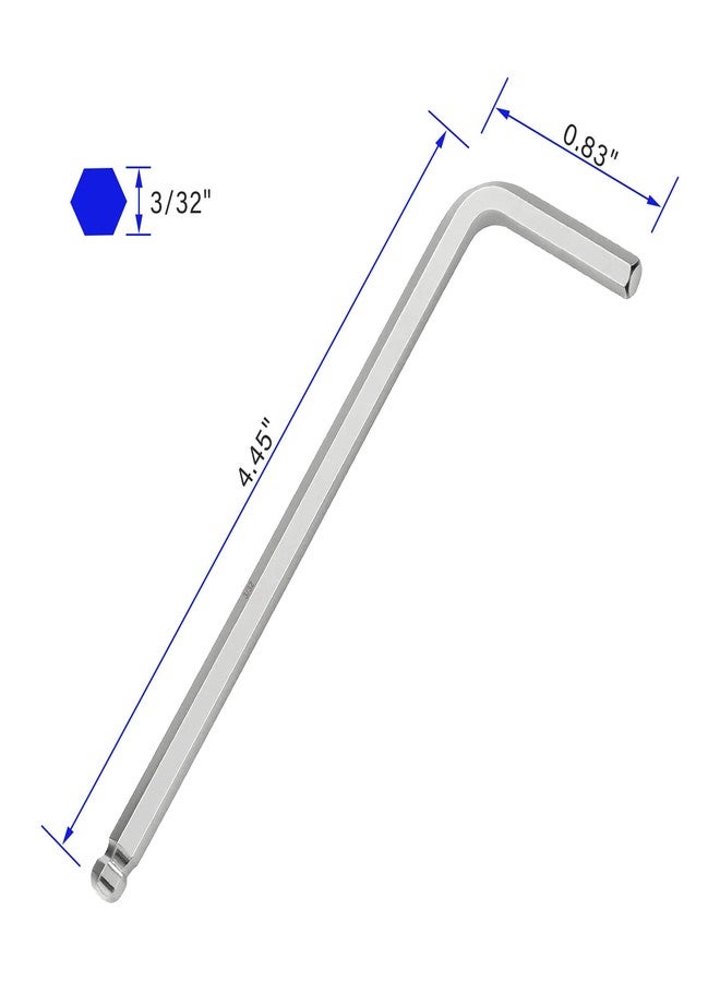 FOCMKEAS 3/32 Inch Ball End Hex Key Allen Wrench, SAE Internal Hexagonal, Wrench L Shaped Long Arm Repairing Tool, CR-V - Image 2