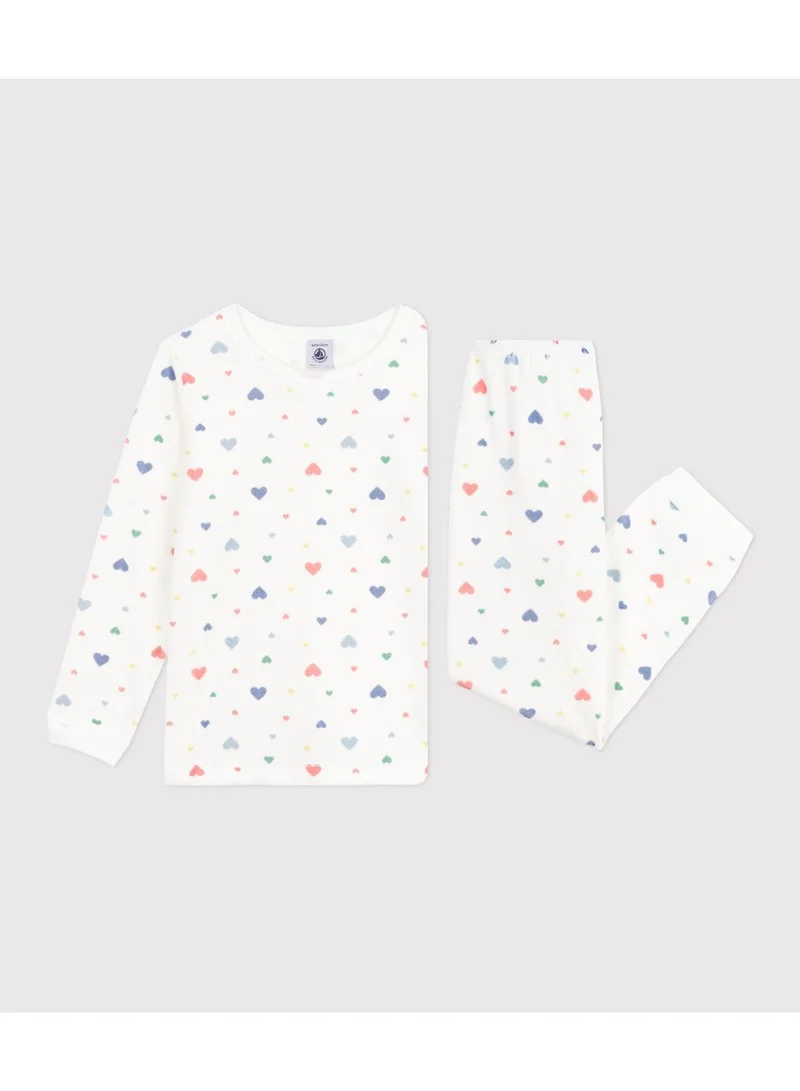 Petit Bateau Children's heart-print velour pyjamas