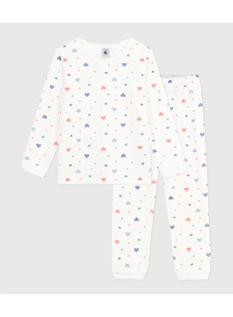 Petit Bateau Children's heart-print velour pyjamas