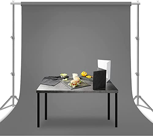 HIFFIN 6X9 Ft, Grey Professional Backdrop for Background Photography Background Stand for Photo Light Studio Accurate Size 6x9 Ft (6X9Ft Grey Curtain) - Image 1