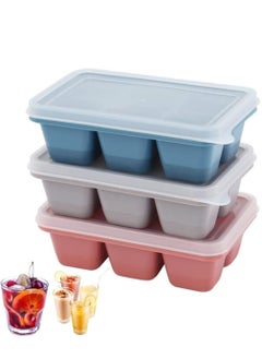 Mini Ice Cube Trays with Lids 3 Pieces BPA Free Ice Cube Moulds for Drink Juice Baby Food Freezer