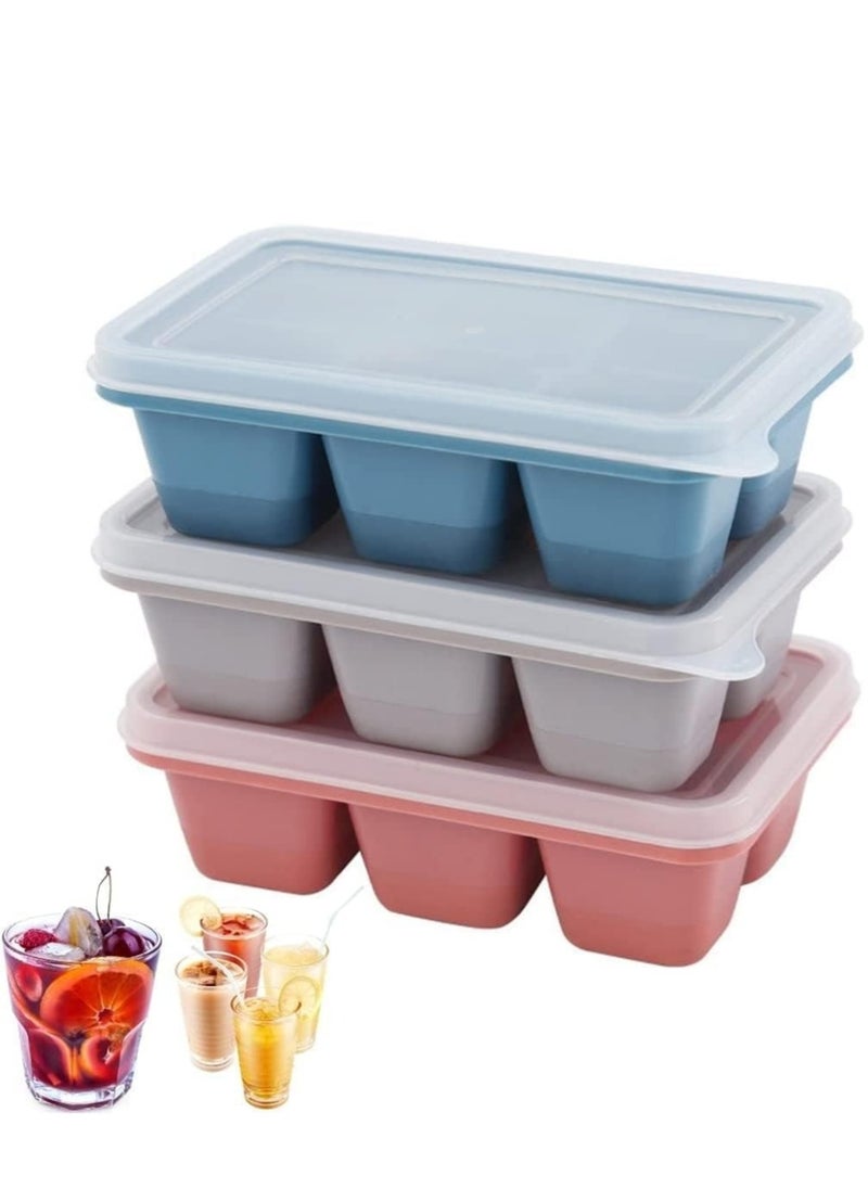 Cool Baby - Mini Ice Cube Trays with Lids 3 Pieces BPA Free Ice Cube Moulds for Drink Juice Baby Food Freezer - Image 1