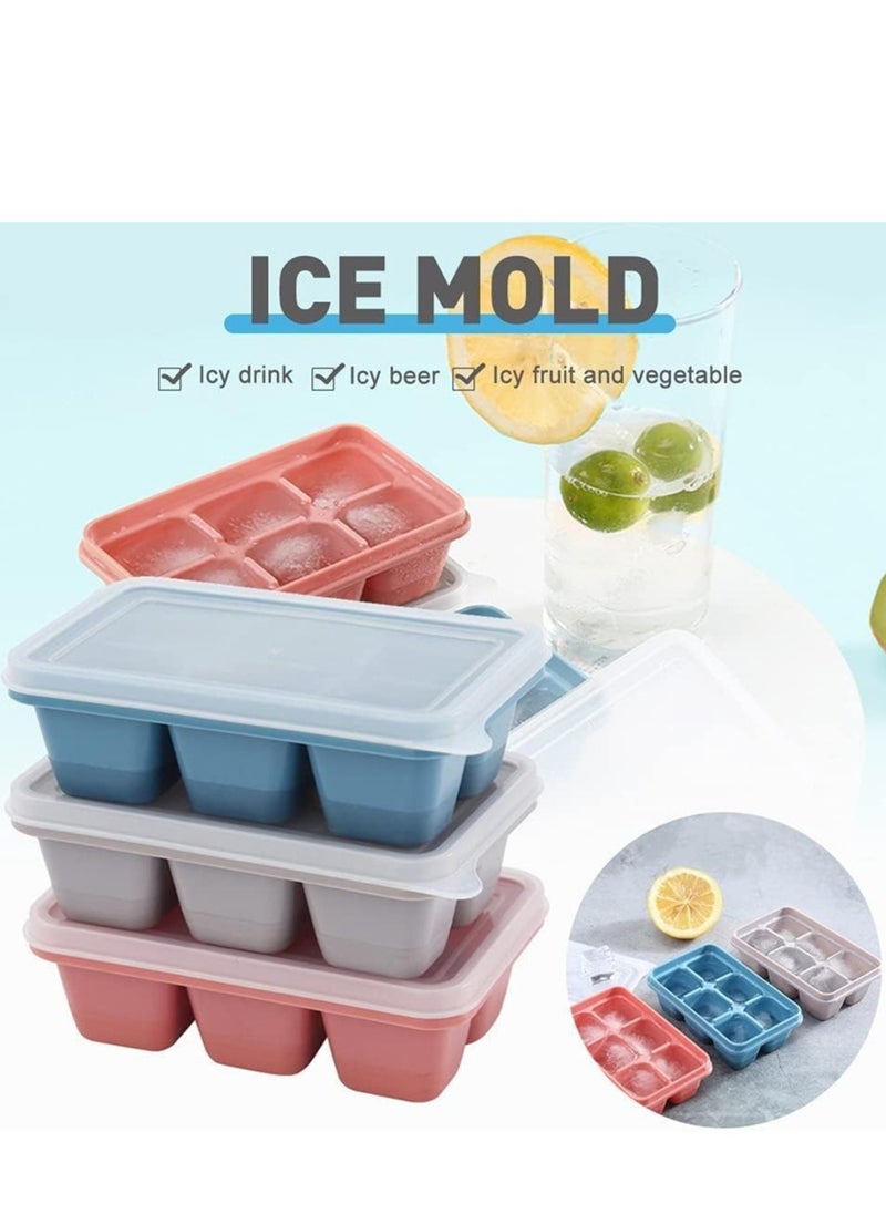 Cool Baby - Mini Ice Cube Trays with Lids 3 Pieces BPA Free Ice Cube Moulds for Drink Juice Baby Food Freezer - Image 1