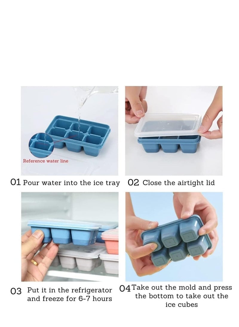 Cool Baby - Mini Ice Cube Trays with Lids 3 Pieces BPA Free Ice Cube Moulds for Drink Juice Baby Food Freezer - Image 1