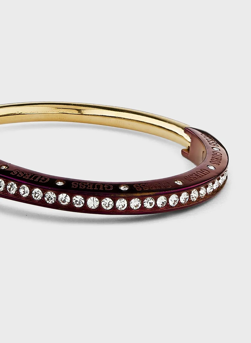 GUESS Half Round Pave Bangle Bracelet
