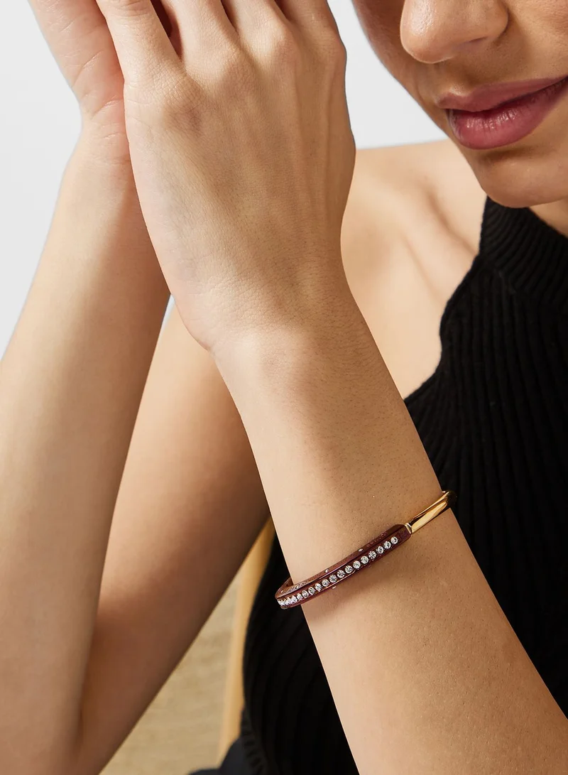 GUESS Half Round Pave Bangle Bracelet