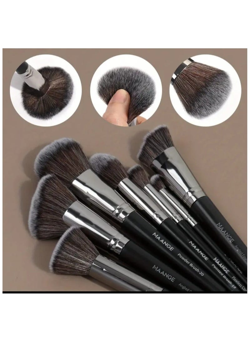 مانجي مجموعة أدوات مكياج مكونة من 37 قطعة مع صندوق، تتضمن 25 فرشاة مكياج و12 إسفنجة إكسسوارات، مثالية لعيد الحب، هدية عيد الأم، محمولة للسفر، مجموعة سهلة السفر، فرش مكياج أساسية - Image 4