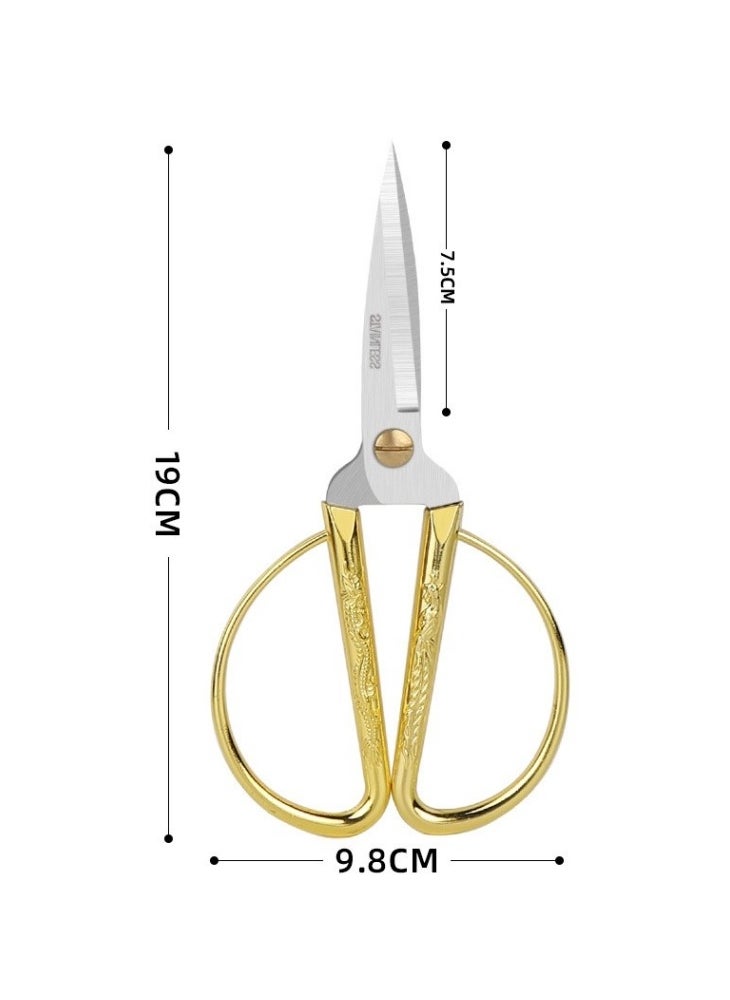 WAOKN 15cm Stainless Steel Scissors Classic Festive Dragon And Phoenix Scissors Embroidery Sewing Craft Artwork Daily Use Precise Cutting Gold  - Image 2