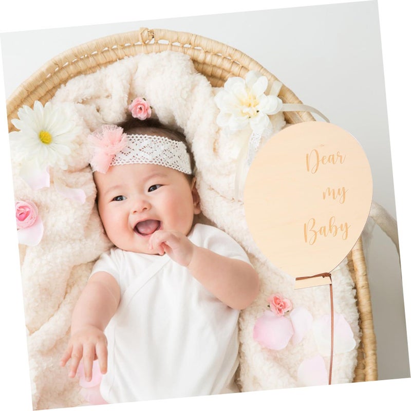 Wooden Monthly Growth Cards For Baby Photography Newborn Announcement Signs Photo Props 2 Pack - Image 4