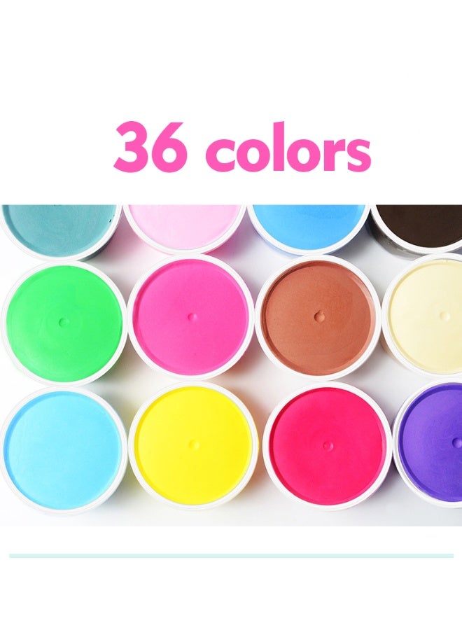 36 لونًا من البلاستيسين DIY، طين يجف بالهواء، غراء يدوي إبداعي ناعم خفيف للغاية DIY، ألعاب طينية تعليمية للأطفال - Image 2