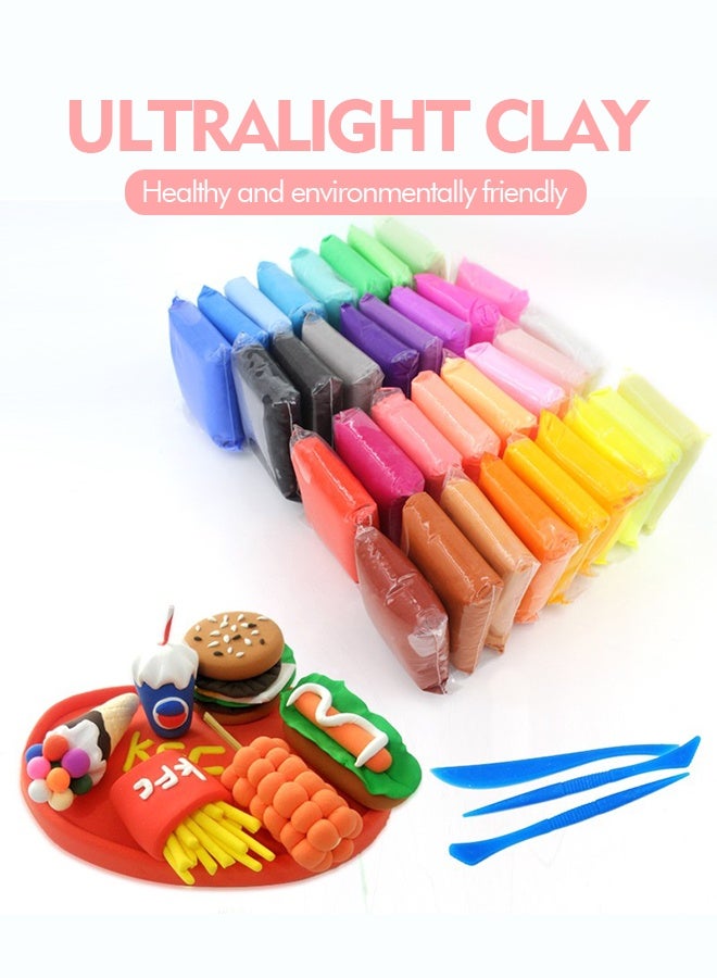 36 لونًا من البلاستيسين DIY، طين يجف بالهواء، غراء يدوي إبداعي ناعم خفيف للغاية DIY، ألعاب طينية تعليمية للأطفال - Image 1