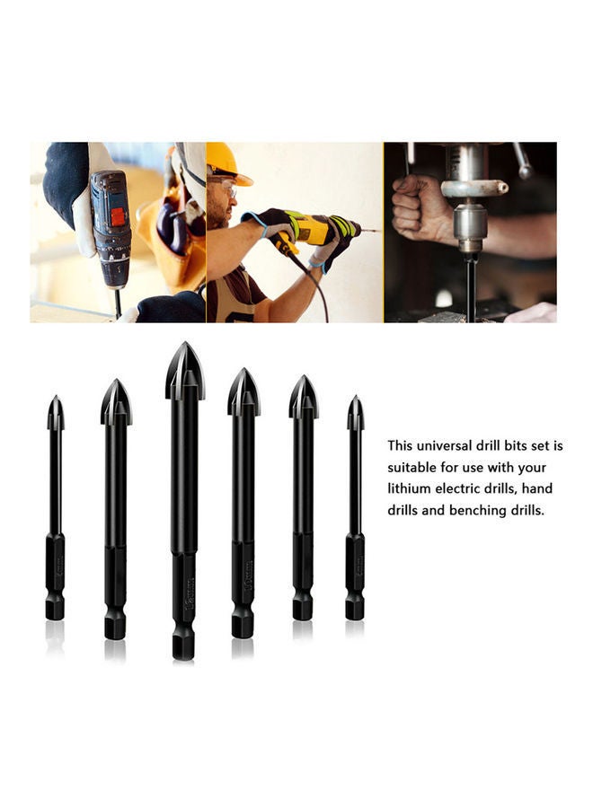 NIBEMINENT 6-Pieces Drill Bit Black 9.00x1.20x5.00cm  - Image 2