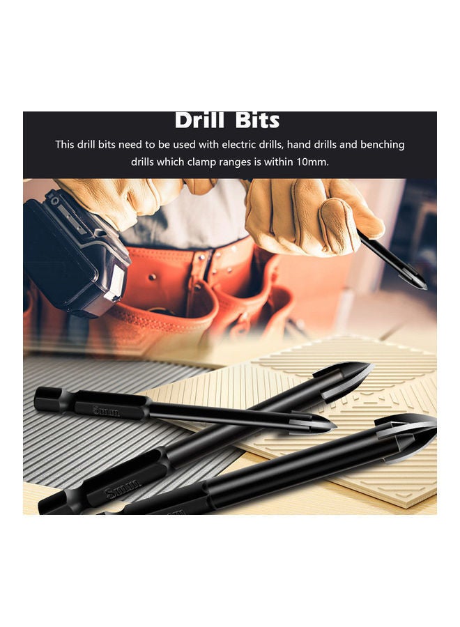 NIBEMINENT 6-Pieces Drill Bit Black 9.00x1.20x5.00cm  - Image 3