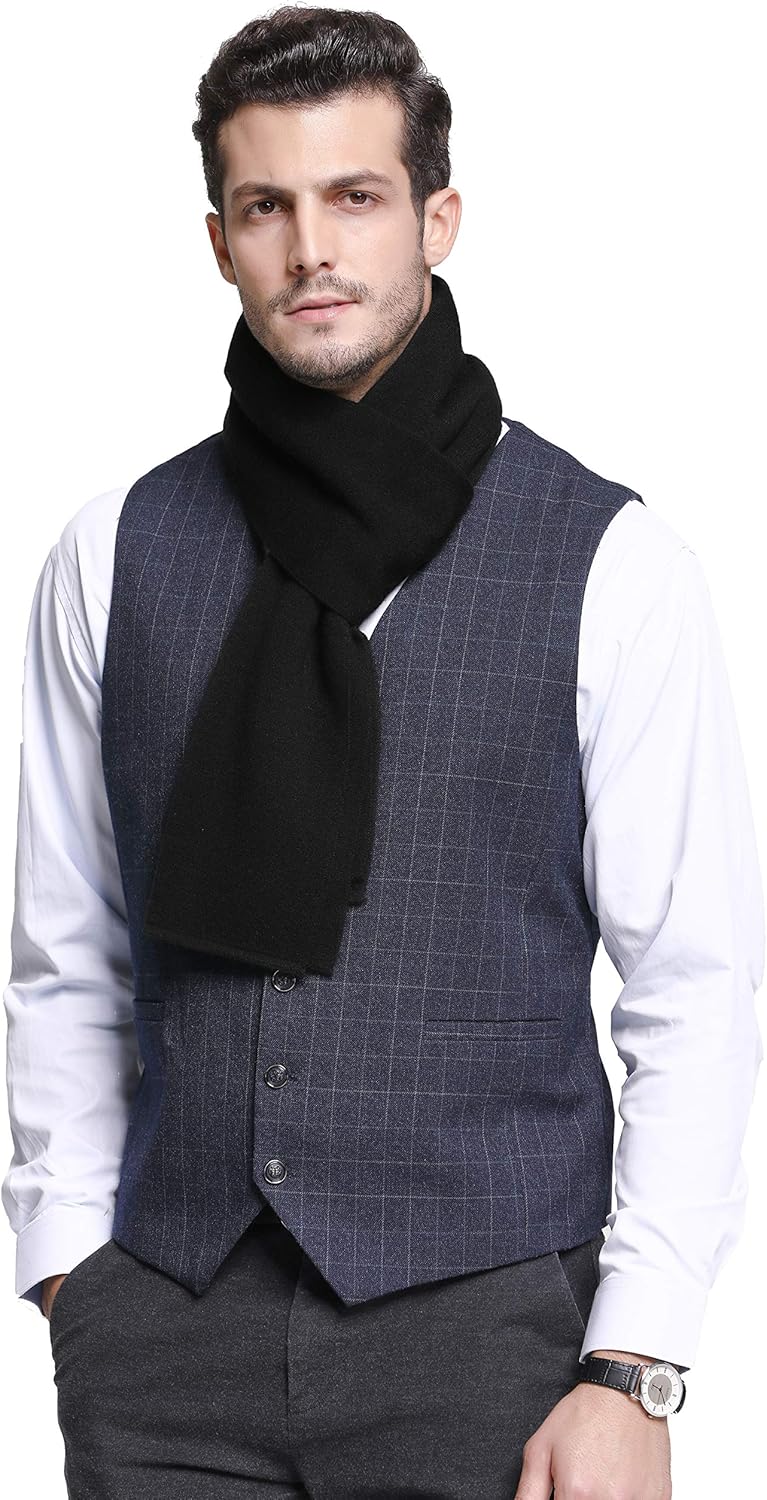 IONA Men's Winter Cashmere Feel Australian Wool Soft Warm Knitted Scarf - Image 3