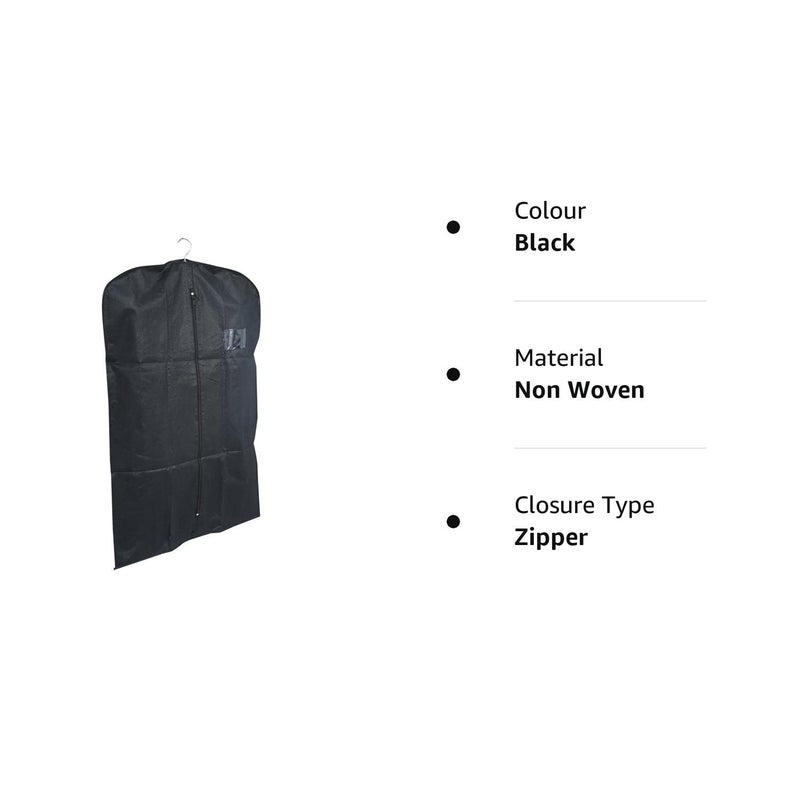 Kuber Industries Kuber Industries Coat CoverFoldable Blazer CoverSuit Cover With Zipper ClosureCloth Organizer For Dust Proof JacketBLACK - Image 3