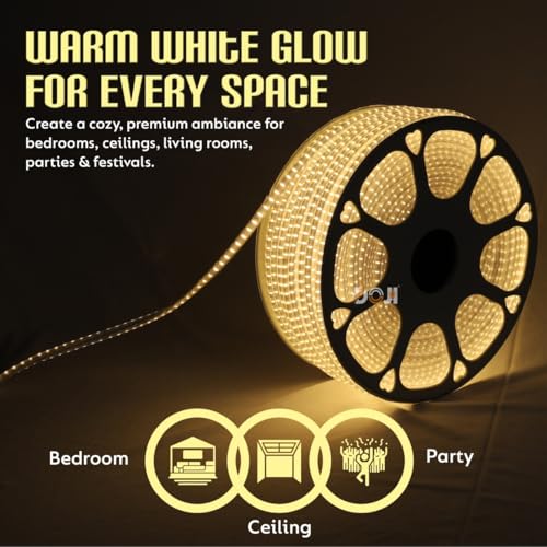 DOJI 2835 Strip Lights for Home Decoration | 120 led per Meter led Strip Light | Rope Lights for Ceiling | Decoration Lights for Diwali, Christmas, Home, False Ceiling (Warmwhite, 5 Meter) - Image 3