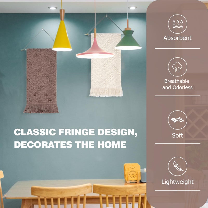 YoulerTex Luxury Decorative Hand Towels Bathroom: 2 Packs 14X30 100% Cotton Turkish Absorbent Soft Face Towel Set for Boho Bathroom Decor Kitchen Hotel Spa Farmhouse Guest Tea Gift (Brown  14?30"") - Image 4