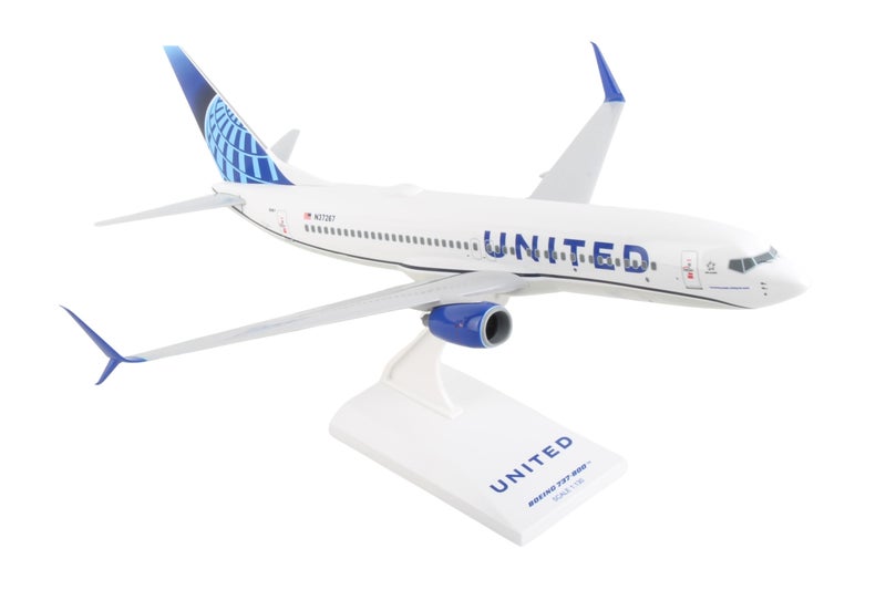Skymarks United Airlines Boeing 737-800 1/130 Scale Model – Officially Licensed Replica in 2019 New Livery with Snap-Fit Assembly & Display Stand for Ages 14+ - Image 1