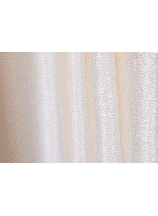 Homefab India Pack of 2 Royal Silky Cream Door Curtains with Stainless Steel Eyelets - 7 feet - Image 2